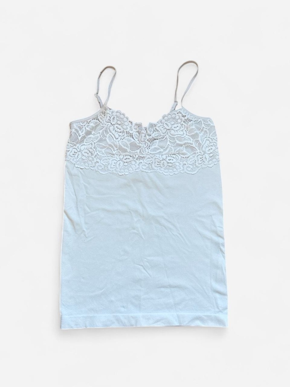 Vintage Majora White Lace Trim Cami Tank Top // Size Small